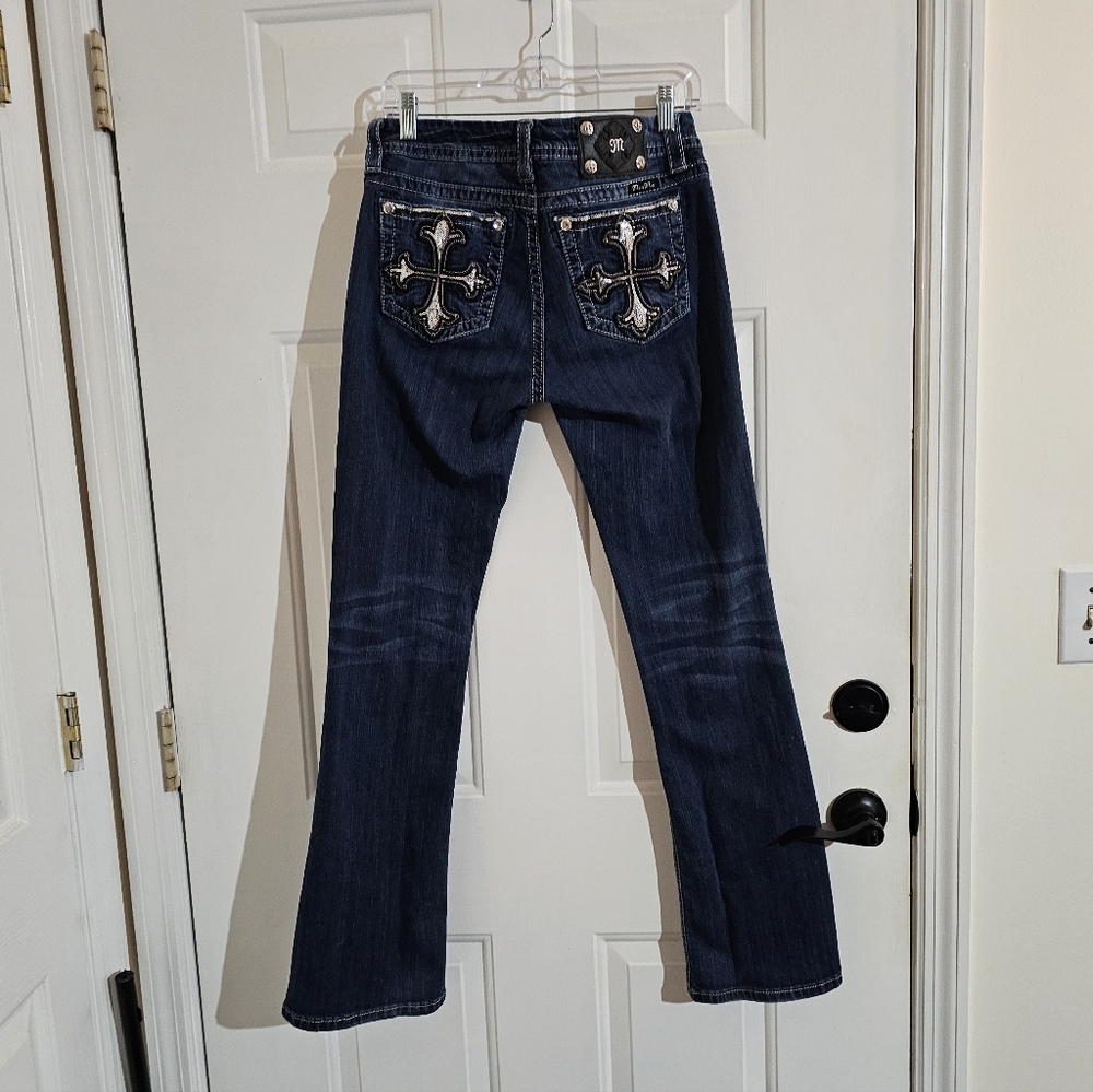 Women's Miss Me Jeans with Embroidered Cross Design - Picture 5 of 16